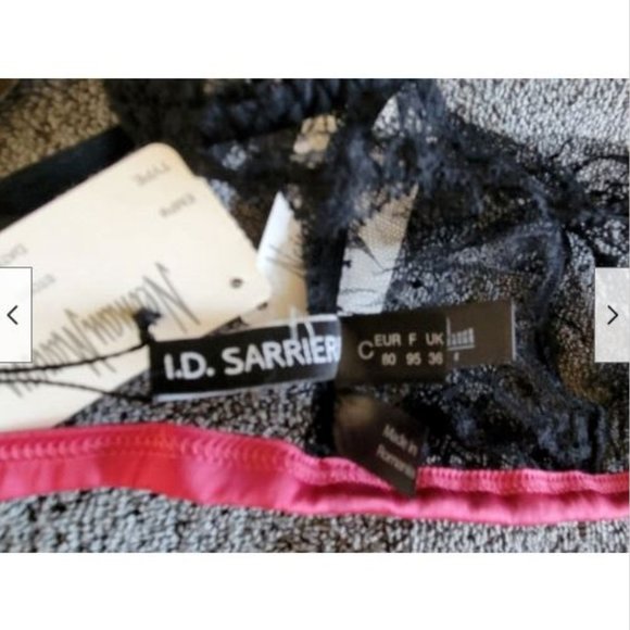 NWT I.D. Sarrieri Black Lace Swarovski Crystal Bralette Bra 36C - Picture 8 of 9